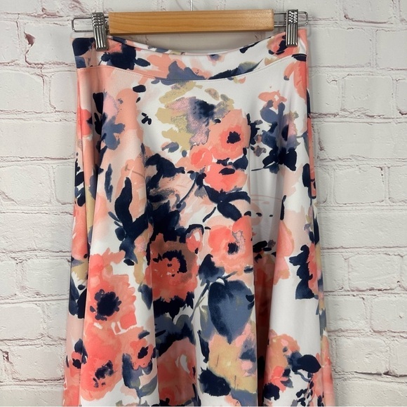Vintage floral skirt blue pink white stretchy spring skirt Easter skirt medium - Picture 4 of 10